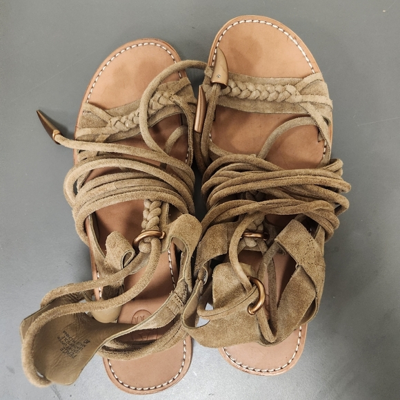 ASH Peace Tall Gladiator flat sandals Tuape Brown Sz 40 - Picture 5 of 15